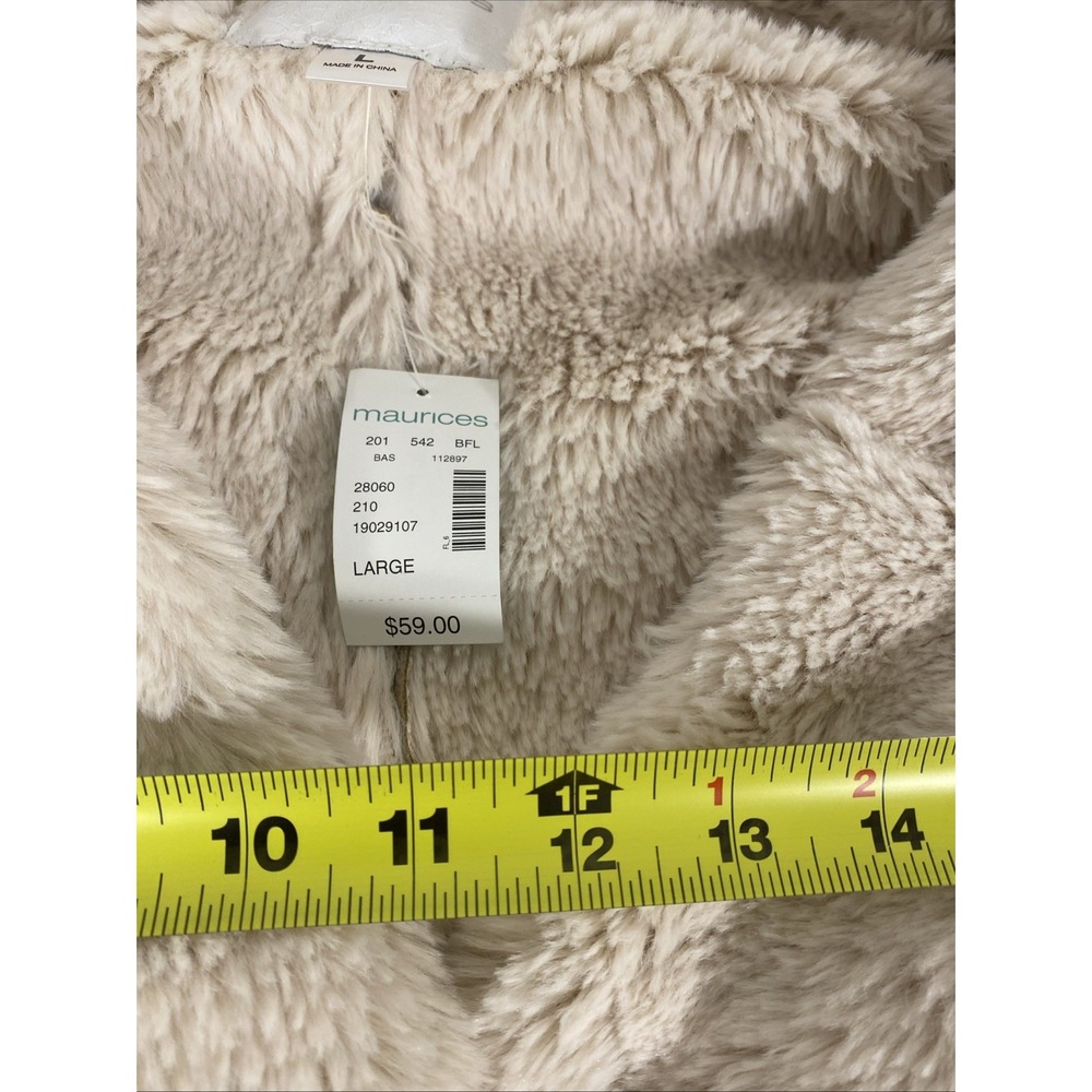 Maurices Faux Fur/suede Vest L NWT Open Front Z1 MSRP 59.00 - Picture 5 of 6
